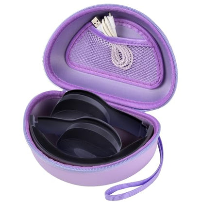 COMECASE Case for Beats Solo 4/Studio Pro Headphones with Mesh Pocket | Water-Resistant Hard Shell, Wrist Strap for Easy Carrying, Travel Storage, Fits Solo 2/3, Solo Pro and Studio3, Purple - color: Purple