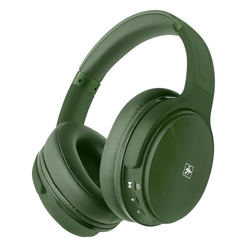Fisher Pro Active Noise Cancelling Headphones,Over-Ear Headphones Wireless | Bluetooth 5.3, Microphone, Lightweight Comfortable Headset for Home, Travel, Rechargeable Workout Headphones, Deep Base - color: Dark Green