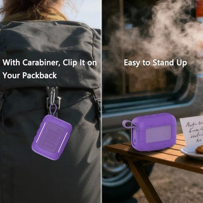 Silicone Cover and Hard Carrying Case for JBL Go 5 Bluetooth Speaker | Protective Cases for Go 5 Speaker Accessories, Scratch-Resistant and Drop-Proof Cover (Purple) - color: Purple