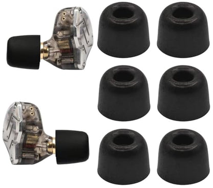 Memory Foam Ear Tips Noise Canceling Foam Eartips Ear Cap Replacement Ear Tip Compatible with KZ ZS10 Pro, Large Size 3 Pairs,Black 515 L - size: Large