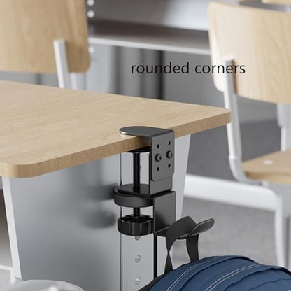 Under Desk Clamp On Rotatable Headphone Holder Rotatable Headphone Stand for Backpacks Hat Not Required Drilling