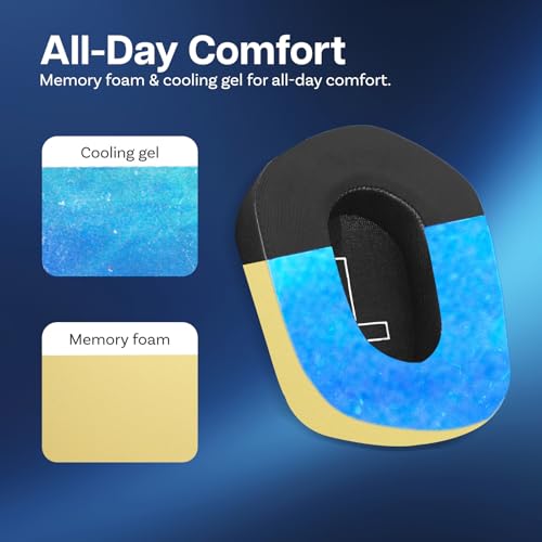 Ear Pads Replacement for Logitech G733 / G335 Lightspeed Wireless Gaming Headset by MMOBIEL - Cooling Gel Ear Pad Cushions - Noise Isolation Earpads Replacement – Black