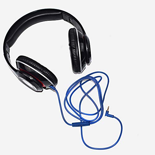 Replacement Solo Audio Cable Cord Wire with in-line Microphone and Control Compatible with Beats Headphones Solo, Studio, Pro, Detox, Wireless, Mixr, Executive Headphones(Blue) - color: Blue