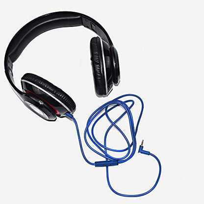 Replacement Solo Audio Cable Cord Wire with in-line Microphone and Control Compatible with Beats Headphones Solo, Studio, Pro, Detox, Wireless, Mixr, Executive Headphones(Blue) - color: Blue