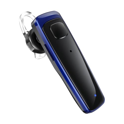 ADADPU Bluetooth Headset - V5.0 Wireless Handsfree Earpiece Built-in Dual Mic Noise Cancelling, 10 Days Standby 16Hrs HD Talktime Ultralight Headset for iPhone Android Samsung Laptop(Blue) - color: Blue