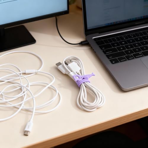 Silicone Cable Ties, Cable Cord Organizer Straps for Charging Wire