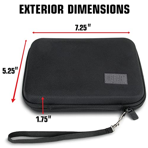 USA Gear Travel Electronics Organizer - Water Resistant Zipper Case, Hard Shell Exterior - 6.5 Inch Case Fits Chargers, Cables, Batteries, Earphones, Cords, Batteries, Power Bank & more - Black