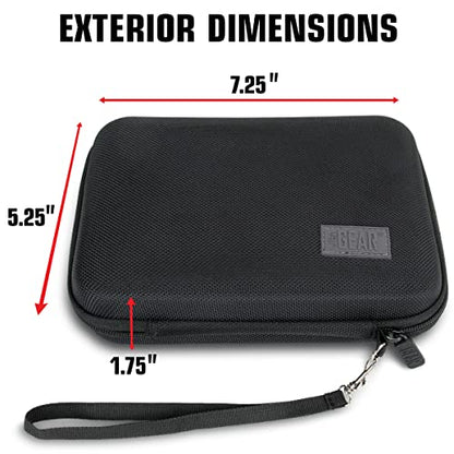 USA Gear Travel Electronics Organizer - Water Resistant Zipper Case, Hard Shell Exterior - 6.5 Inch Case Fits Chargers, Cables, Batteries, Earphones, Cords, Batteries, Power Bank & more - Black
