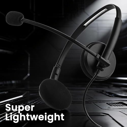 doudou USB Computer Headset with Noise Cancelling Microphone for PC, Call Center Headphones for Office Zoom Skype Teams, Online Class, Lightweight with USB/Type-c Jack & Volume Control