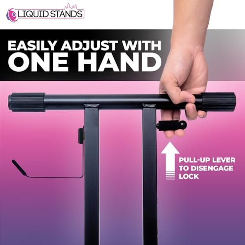 Liquid Stands Piano Keyboard Stand X Style Adjustable Portable Heavy Duty | Fits 54 61 88 Key Electric Compatibility, Double Braced Foldable Frame, Digital Music Table for Kids and Adults - color: Black X-Style