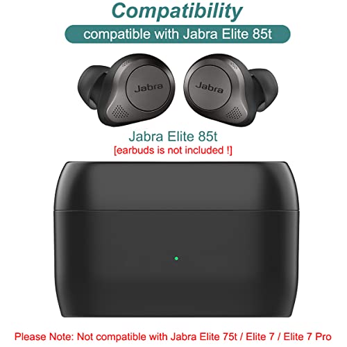 Kissmart Charging Case for Jabra Elite 85t Earbuds (Black) | 700mAh Portable Charger Case Dock Cradle for Jabra Elite 85t