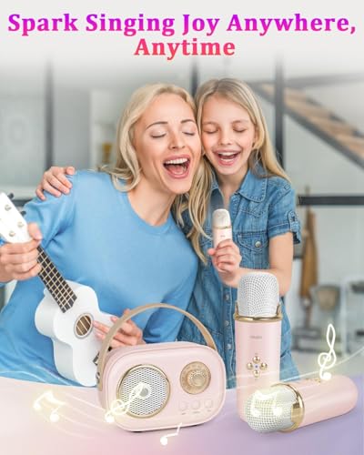 PRUNUS C20 Mini Karaoke Machine,Valentines Day Gifts Her Him Kids Mens - color: C20-Pink
