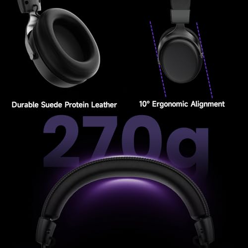 Akko Verge S9 Ultra Lightweight Wireless Gaming Headset, Quad Mode 2.4G, BT, Wired Connectivity Headset with Noise Cancelling Mic, Compatible with PS PC Phone, Design for Comfort Black - color: Black