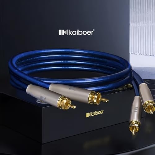 Dual RCA Audio Cable Silver-Plated Single-Crystal Copper (OCC Process) 2RCA M/M Stereo HiFi Sound Signal Noise Reduction Shielded Premium RCA Sapphire Blue PVC for AMP/DACs/Home Theater - size: 4.9FT/1.5M
