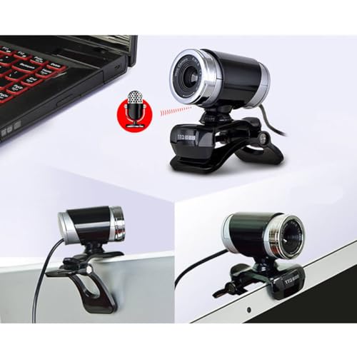 NOLITOY USB 720P Webcam with Microphone and Clip, Black Plastic Camera | Built in Noise Reduction, 30FPS Video, USB 2.0 Connection, for Teleconference and Photo Use