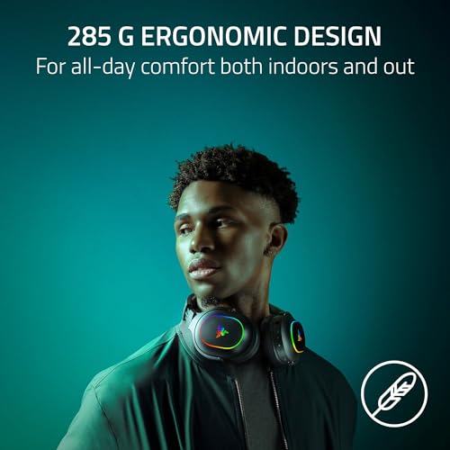 Razer Barracuda X Chroma Wireless Gaming Headset, 2.4 Ghz, Black | Bluetooth, Lightweight, Chroma RGB, 40mm Drivers, Cardioid Mic, 70 Hr Battery, for PC, Mac, PS5, Switch 2, Smartphone - color: Black
