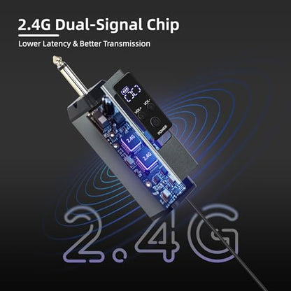 Wireless Microphones for Singing Karaoke, 500ft/150m Long Range Metal Dual Cordless Mic System with 99 Channels, 40H Battery, Professional Microfonos Inalambricos for DJ Party Church