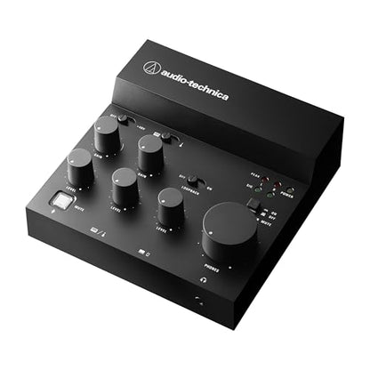 Audio-Technica AT-UMX3 USB Desktop Audio Mixer | USB audio mixer with loopback and phantom power for streaming, podcasting and gaming - color: Black