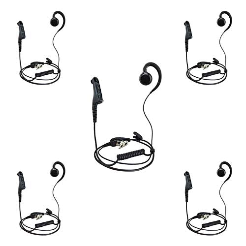 [5-Pack] ProMaxPower C-Shape Swivel Ear Hanger Earpiece for Motorola Two-Way Radios XPR6550 XPR7550e XPR7580e XiR-P8200 DP3401 MTP850 - size: 5-Pack