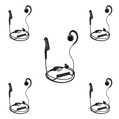 [5-Pack] ProMaxPower C-Shape Swivel Ear Hanger Earpiece for Motorola Two-Way Radios XPR6550 XPR7550e XPR7580e XiR-P8200 DP3401 MTP850 - size: 5-Pack