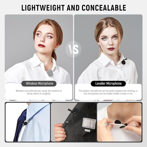 Neewer Lavalier Lapel Microphone (2 Pack), Omnidirectional Condenser Wired Clip On Lav Mic for Stage YouTube Live Streaming Compatible with Rode Wireless GO II 2 DJI Wireless Mic Transmitter, CM5 - style: 2 Pack