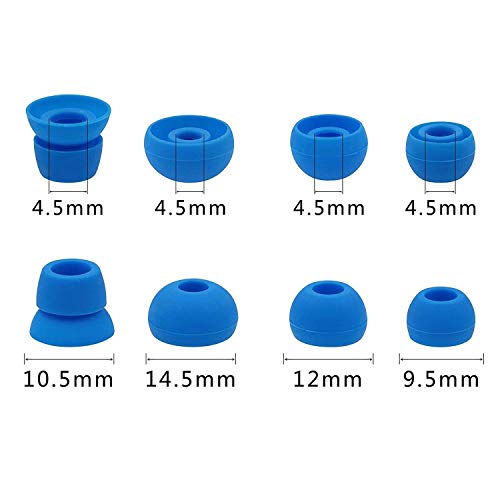 Replacement Silicone Earbuds Ear Tips Eargels Buds Set Compatible with Beats Powerbeats 3 Powerbeats 2 Wireless in-Ear Earphones (4 Pairs/Light Blue) - color: Light Blue