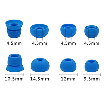 Replacement Silicone Earbuds Ear Tips Eargels Buds Set Compatible with Beats Powerbeats 3 Powerbeats 2 Wireless in-Ear Earphones (4 Pairs/Light Blue) - color: Light Blue