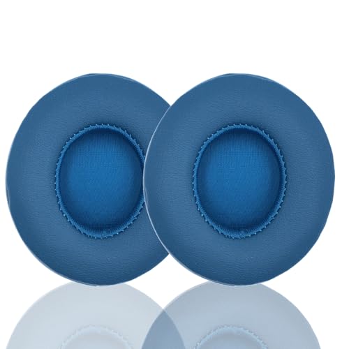 Headphone Replacement Ear Pad Cover Compatible with Beats by Dre Solo3 Solo2 Wired Wireless Headphones Protein Leather Memory Foam Headphone Cushion Ear Muffs-Aqua Blue - color: aqua blue