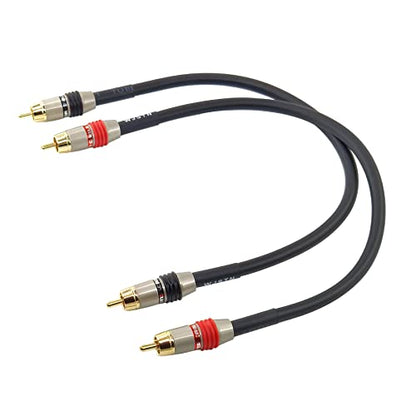 WJSTN RCA to RCA Audio Cable Subwoofer Cable, Digital Coaxial Audio Cable RCA Male to RCA Male Dual Shielded Wire -Black 2pack (2FT)