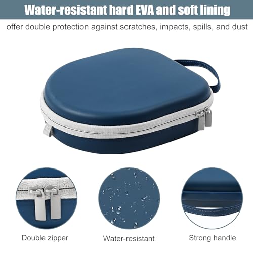 ProCase Hard Travel Case for Sony Headphones -Navy | Fits WH-CH720N/WH-CH710N/WH-CH520/WH-CH510/WH-1000XM5/WH-1000XM4/WH-XB910N & Bose 700, Carrying Bag with 2 Dust Covers - color: Navy