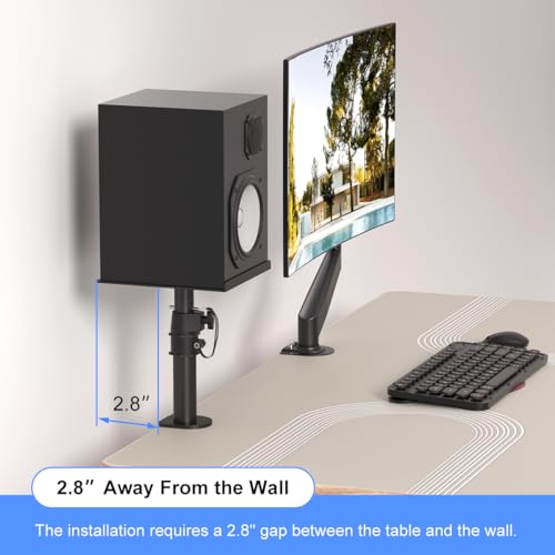 suptek Clamp-on Speaker Stand Desk Mount Set, Height Adjustment, Tilt, Swivel, 9.6 x 8.8 inch Trays, Universal Audio Holders for Computer and Bookshelf Speakers, Elevated Sound, 2 Pack, Black, SDM001B - color: Black, size: 9.6 x 8.8x 13.9"(h)