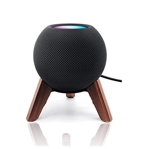 Real Wood Stand for Homepod mini(2020 Released), Wooden Holder Tripod with Metal Frame,Safe Stable Mount with Anti-Slip Silicone pad Protects Home pod mini Speaker Well (Color:Walnut) | Wooden Holder Tripod with Metal Frame,Safe Stable Mount with Anti-Sli