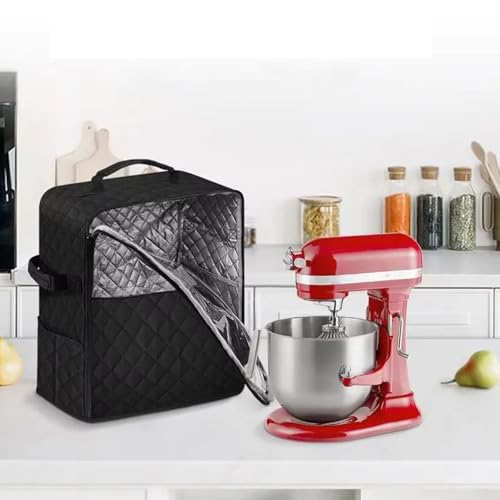Vertical Mixer Protector, with Pockets, Fits 4.5QT-8QT Mixers for Machine Cover and Mixer Storage Bag - color: small