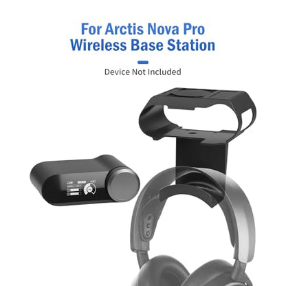 Under Desk Mount for SteelSeries Arctis Nova Pro, Elite and Omni Wireless Gaming Headset, Magnetic Base Station Holder for Arctis Nova Pro Wireless with Headphone Hanger Stand - style: Base Station Mount + Headphone Hanger