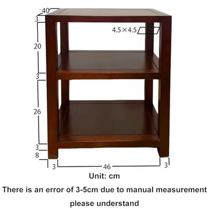 Audio Rack Tower, Shelf Organizer Rack Small, Media Stand, Rack Audio Tower Minimalistic Heavy Duty 25Kg Made of Solid Rubber Wood Brown 4 Sizes,Brown3 Layer - size: 3 layer