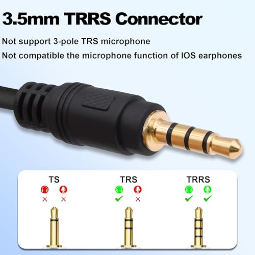 3.5mm Headphone Splitter 1 to 4 Audio Y Cable Adapter -30cm