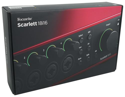 Audiosavings Bundle: Focusrite SCARLETT 18I16 4G 4th Gen 24-bit 192 kHz Audio Recording Interface Bundle with Rockville RCM SR Studio/Recording Condenser Microphone Mic w/Samsung Capacitors (2 Items)