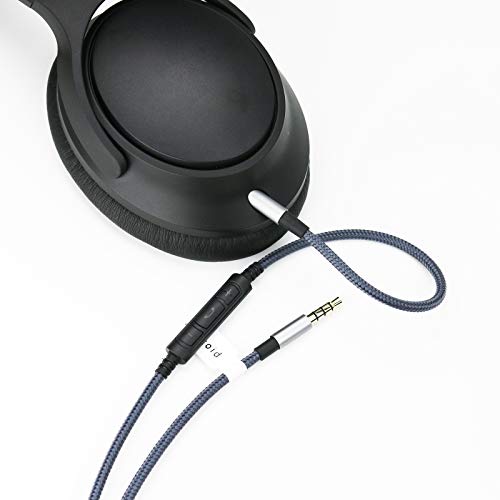 NewFantasia 3.5mm to 2.5mm Male Audio Cable Compatible with Bose Noise Canceling 700, QC35, QC35ii, QC45, oe2, oe2i Headphones, Remote Volume Control Mic Compatible with Samsung Galaxy Android Phone