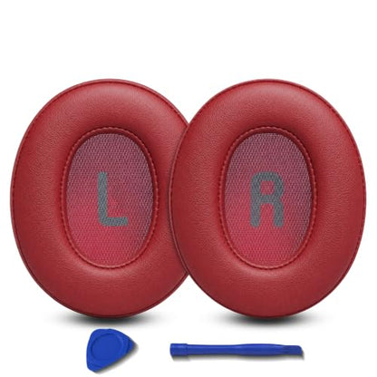 Replacement Ear Pads for JBL Tune 700BT, 710BT, 720BT, 750BTNC, 760NC, 770NC Headphone, Extra Thick Cushions, Ear Cups Cover, Soft Leather＆Memory Foam Headset Earpads (Red) - color: Red