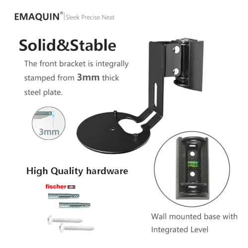 Wall Mounts Brackets-Pair Set(2PCS) for Sonos Era 100/Era 100 SL Speaker(Include 2PCS,Swivel&Tilt,Sturdy Metal,Enduring Paint Coating,Compatible with Sonos Era 100/Era 100 SL,Pair,Black) - color: Black, size: Pair Set
