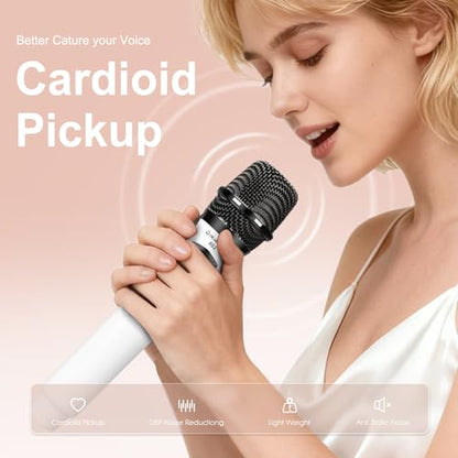 Women's Wireless Microphone - Professional Sound Karaoke Dual Singing Mic for Live Performances, Parties, YouTube&Music, Includes XLR to 0.14in Adapter, Portable Handheld Dynamic Mic