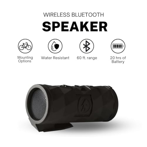 Outdoor Tech Buckshot 2.0 Bluetooth Speaker, Black - Portable Wireless Speaker, Rugged Waterproof IPX6 - Perfect for Biking, Boats, Camping, Hiking, Pool, Beach, Golf Cart - color: Black