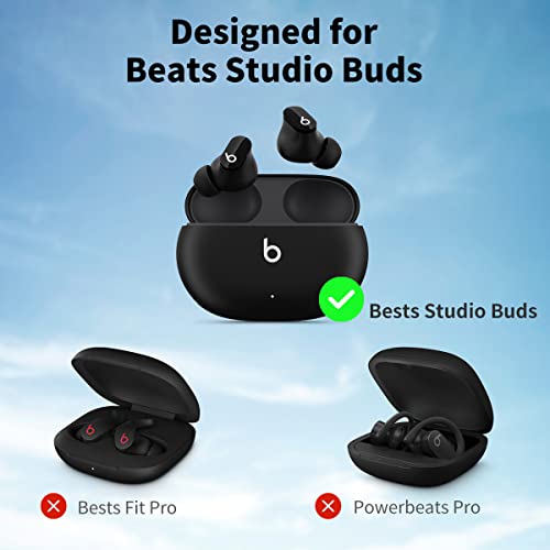 Anti-Lost Strap for Beats Studio Buds, Sports Anti-Slip Soft Silicone Lanyard Accessories Compatible with Beats Studio Buds Bluetooth Headphones Neck Rope Cord (Black)