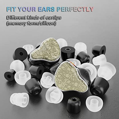BASN Bmaster5 in Ear Monitor Headphone,1DD+4BA 5 Driver Musician IEM Earbud | 10mm DLC Diaphragm, Pentaconn Connector OFC Cable, Aluminum Case, Noise Isolation IEM for Drummer Audiophile (Starlight Gold) - color: Starlight Gold