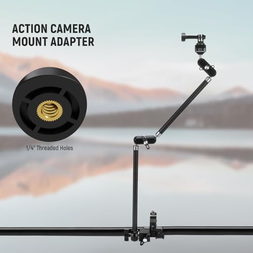 NEEWER 30" Articulating Magic Arm with Desk Super Clamp/Action Cam Mount/Phone Holder, Overhead Camera Mic Boom Stand, Compatible with GoPro iPhone DSLR Webcam Microphone Video Recording, UA056 - style: UA056