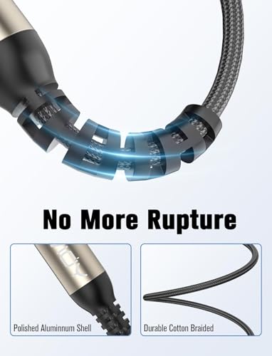 VIOY XLR to 3.5mm Cable 20 FT, 1/8 TRS Male to XLR Male Unbalanced Cord - size: 20FT