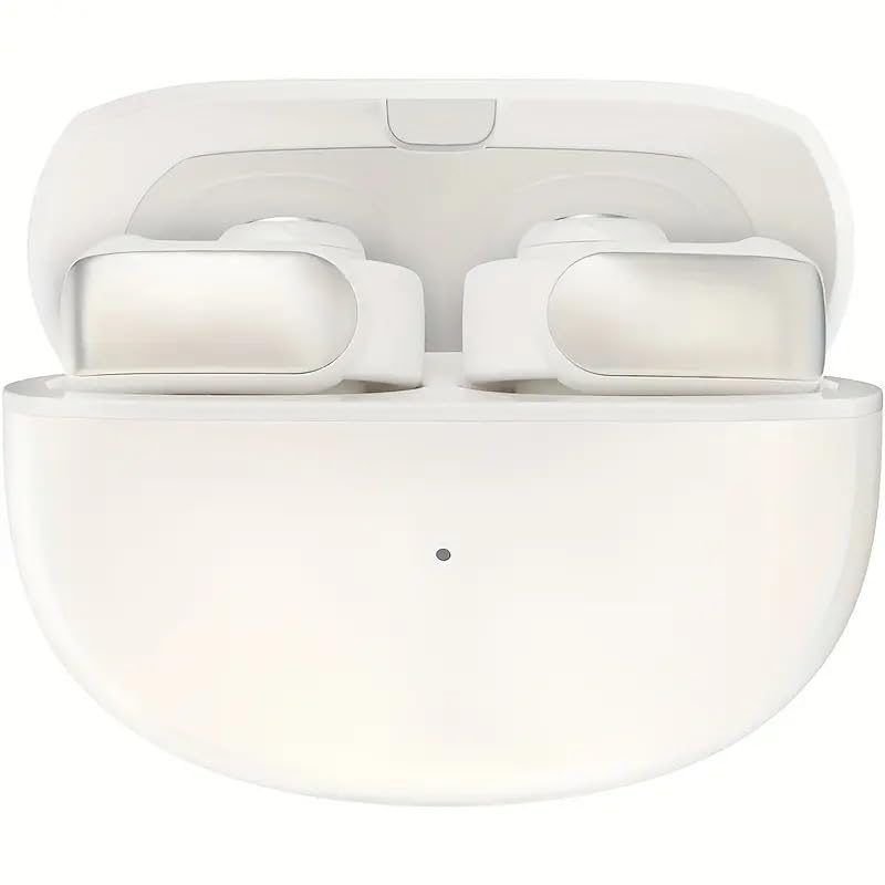 True Wireless Open Ear Clip On Earbuds with Open Audio Awareness Comfortable Fit Immersive Sound 48H Playtime Limited Edition Lilac (White) - color: White