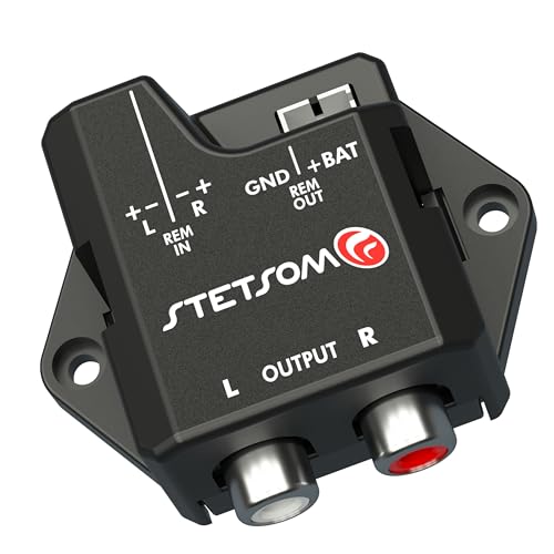 Stetsom ST6000 Audio Converter (Wire High to RCA), Remote Output Automatically Activated by Sound for Original Factory Stereo Radio Player, High Signal to RCA
