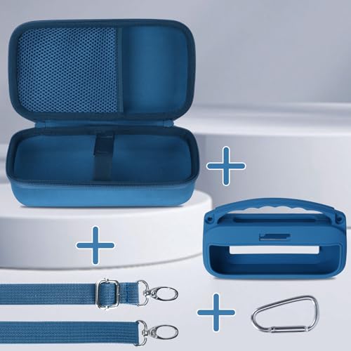 Lebakort Storage Case Kits Compatible with Bose SoundLink Flex 2nd Gen/Bose SoundLink Flex Portable Speaker (Blue Dusk Silicone Cover + Hard Case) - color: Blue Dusk Silicone Cover + Hard Case