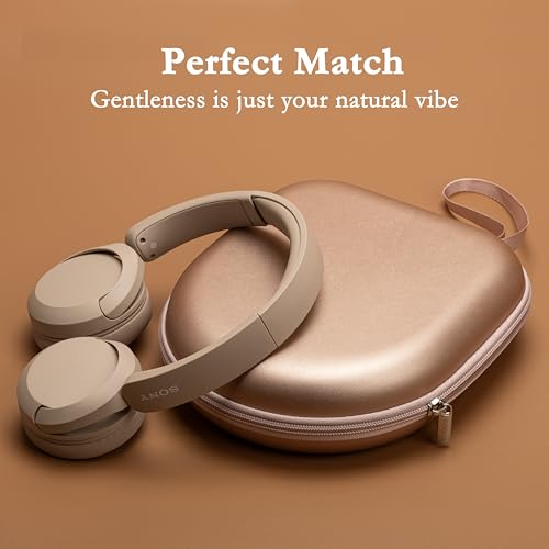 Ginsco Universal Headphone Case Compatible with JBL Tune 510BT 720BT, Sony WH-CH 720N/WH-CH520, with Bose/Sony/JBL/Soundcore Life Q20i Q30/BERIBES/TOZO/KVIDIO Waterproof Travel Carrying Case Rose Gold - color: Rose Gold